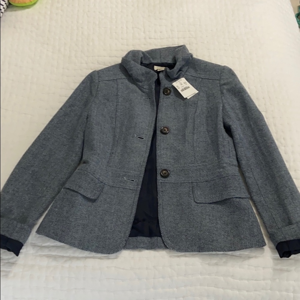 NWT J. Crew Navy Wool Blend Blazer size 0